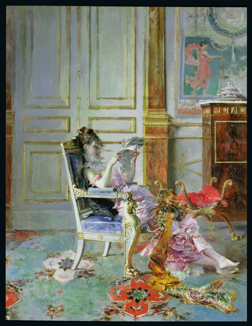Olvasó lány egy szalonban, 1876 alkotó: Giovanni Boldini