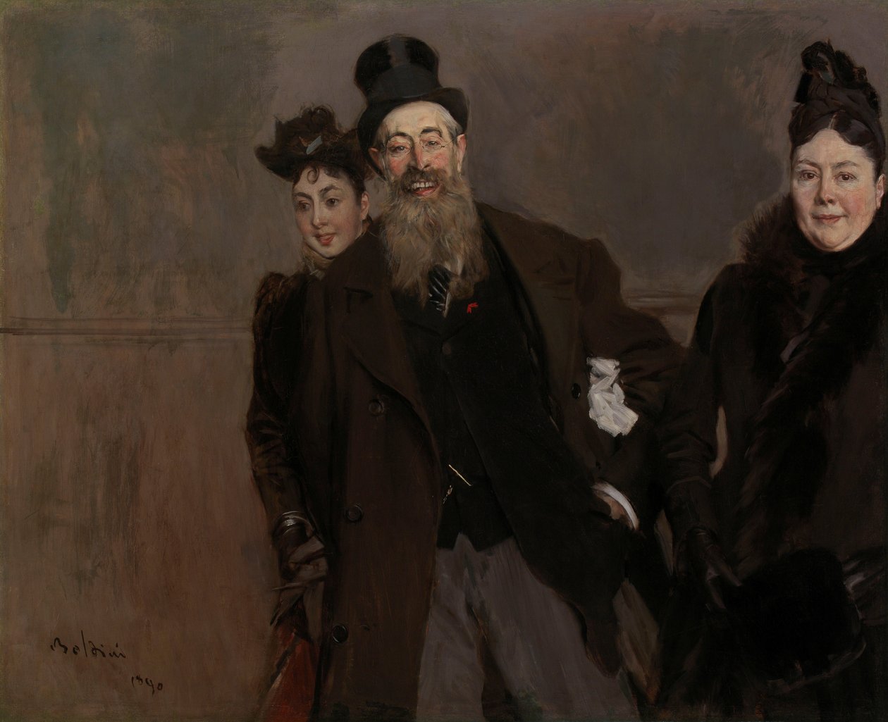 John Lewis Brown feleségével és lányával alkotó: Giovanni Boldini