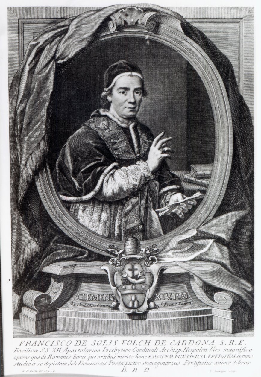 XIV. Kelemen pápa, Domencio Cunego metszete alkotó: Giovanni Domenico Porta