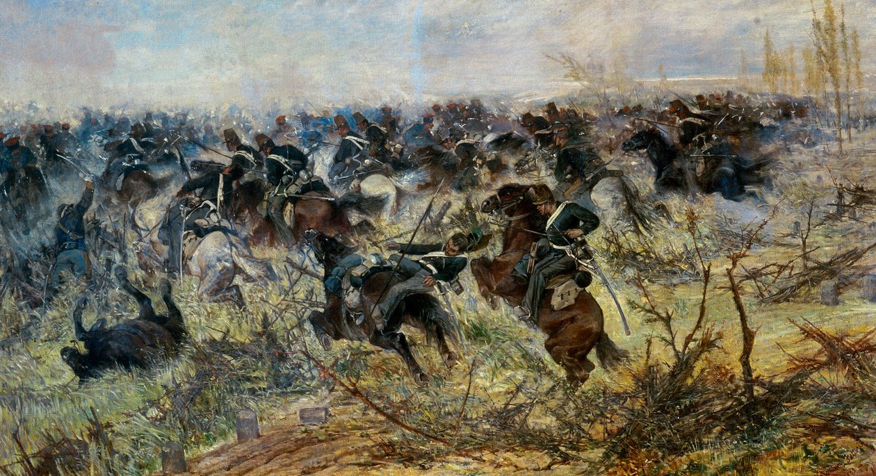 Lovassági roham Montebellóban alkotó: Giovanni Fattori