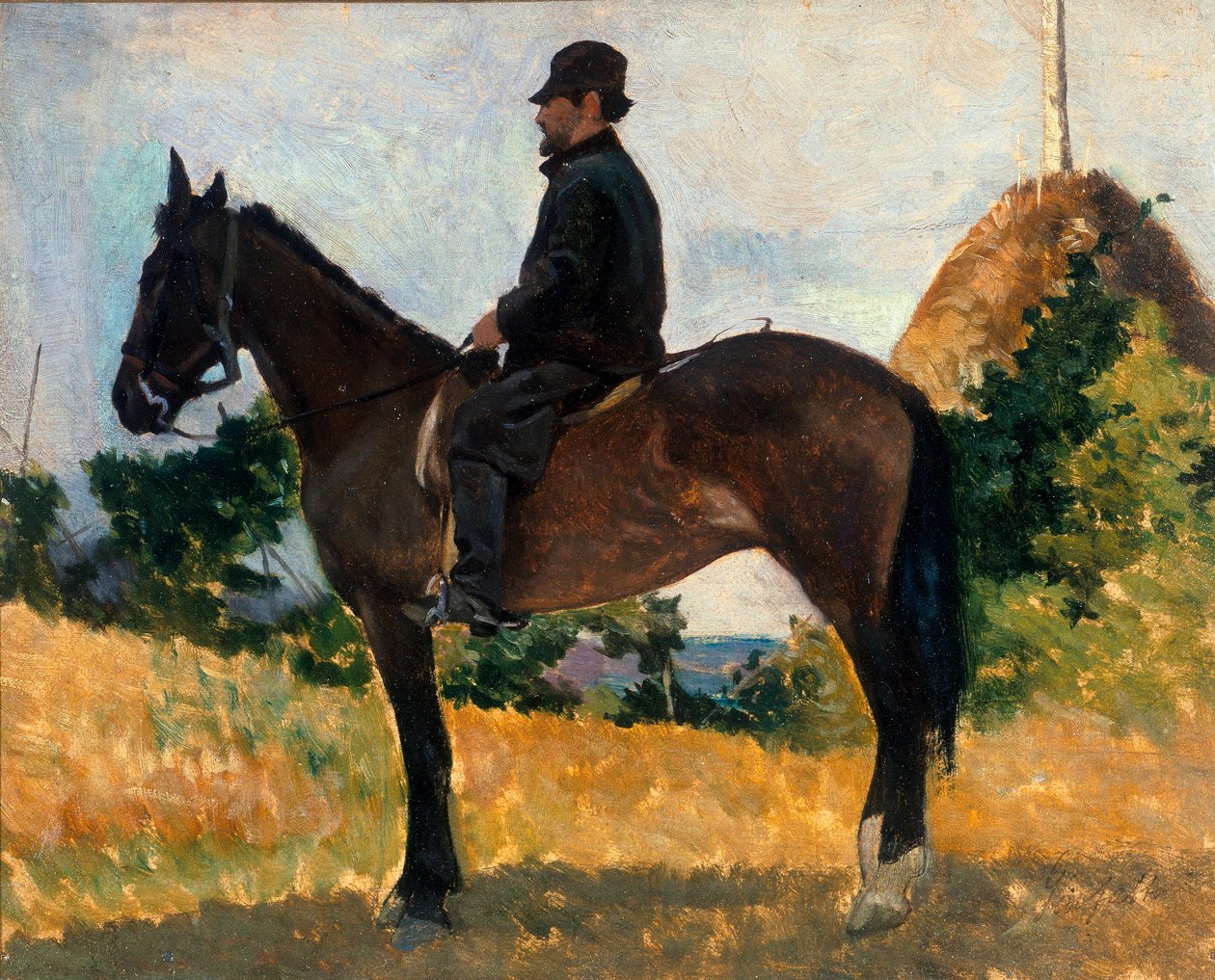 Diego Martelli lóháton alkotó: Giovanni Fattori