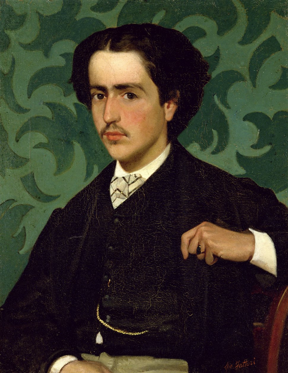 Egy fiatal férfi portréja alkotó: Giovanni Fattori