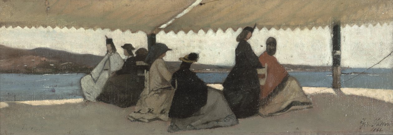 A Rotunda Palmieri-ben, 1866 alkotó: Giovanni Fattori