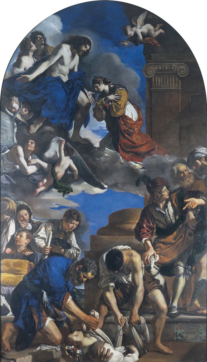 Szent Petronilla temetése alkotó: Giovanni Francesco Barbieri