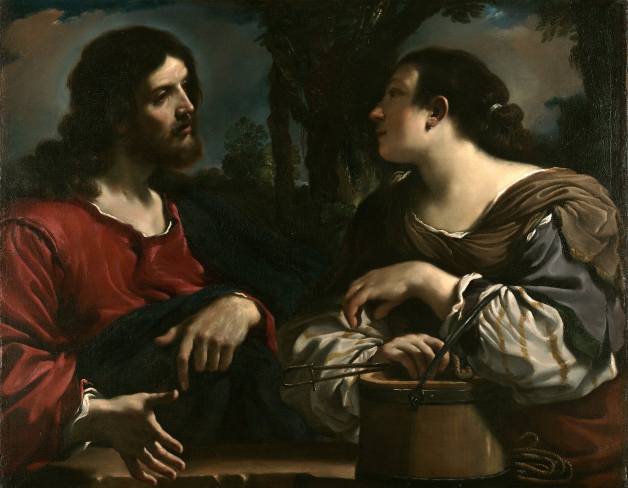 Krisztus és a szamáriai asszony alkotó: Giovanni Francesco Barbieri