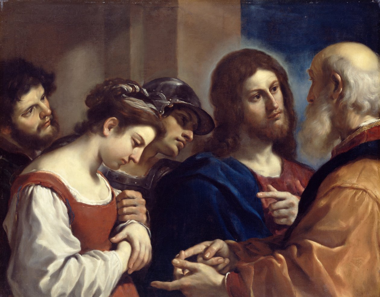 A Nőt házasságtörésbe vitték alkotó: Giovanni Francesco Barbieri