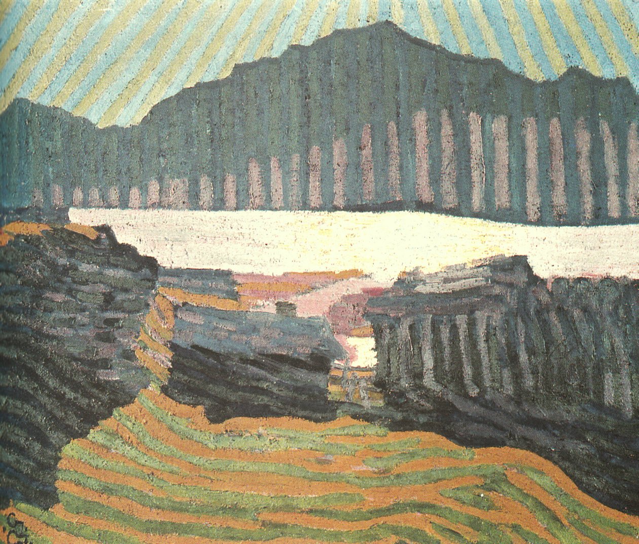 Kilátás a Capolago Ticino -ra alkotó: Giovanni Giacometti