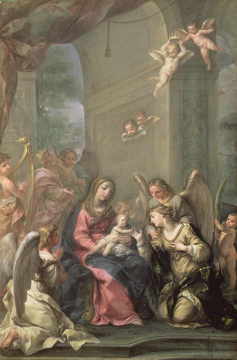 Szent Katalin misztikus házassága, 1716 alkotó: Giovanni Gioseffo da Sole