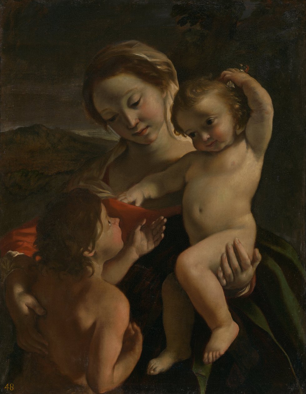 Madonna és gyermeke Keresztelő Szent János csecsemővel alkotó: Giovanni Lanfranco