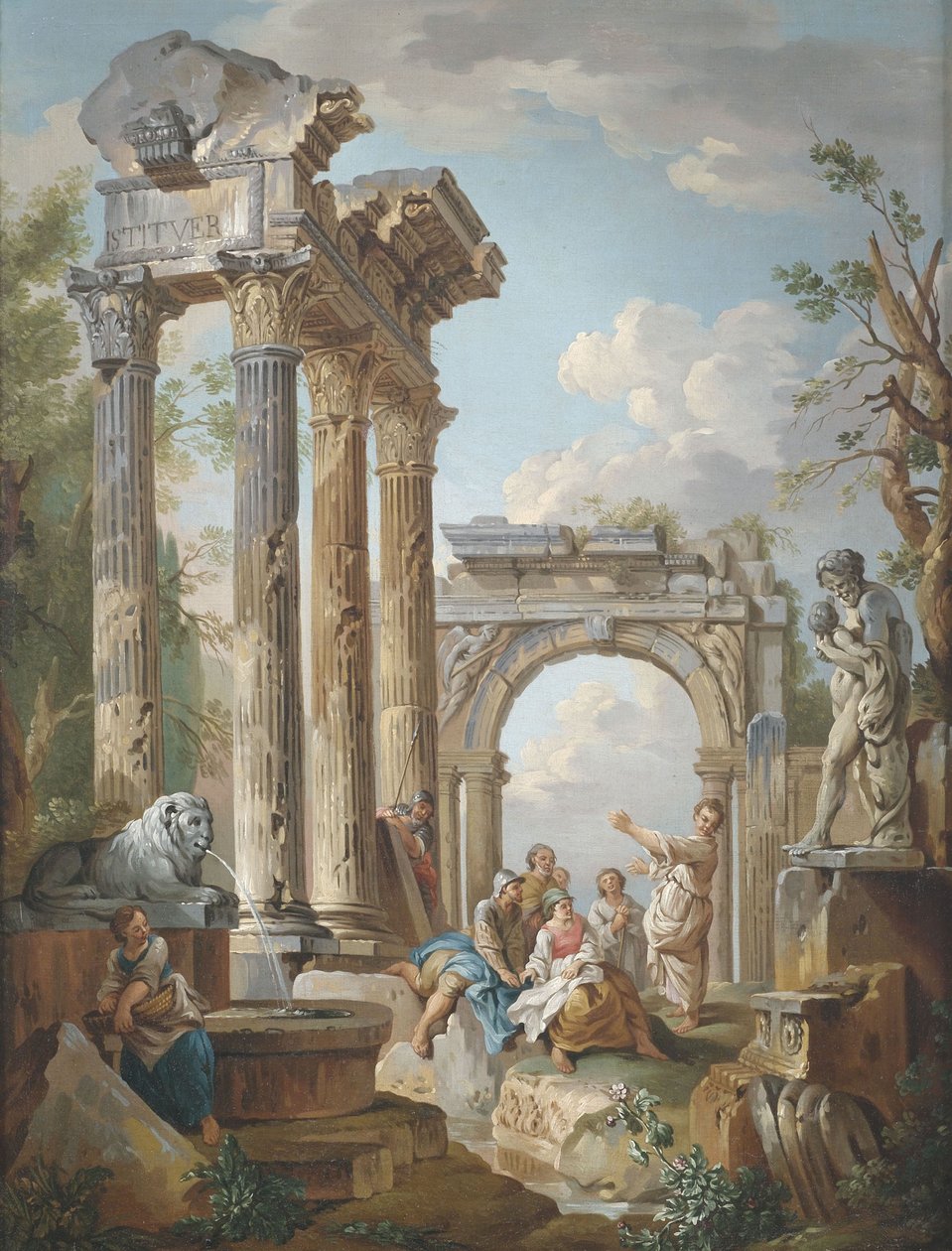 Apostoli prédikáció római kori romokban alkotó: Giovanni Paolo Pannini