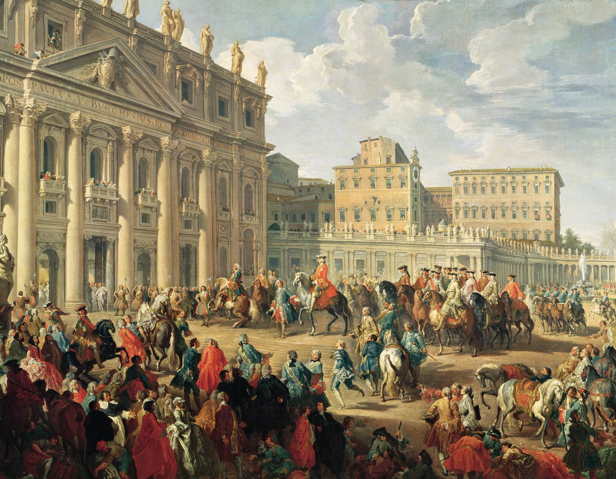 Charles de Bourbon meglátogatja XIV. Benedek pápát a római Szent Péter-templomban, 1745 alkotó: Giovanni Paolo Pannini