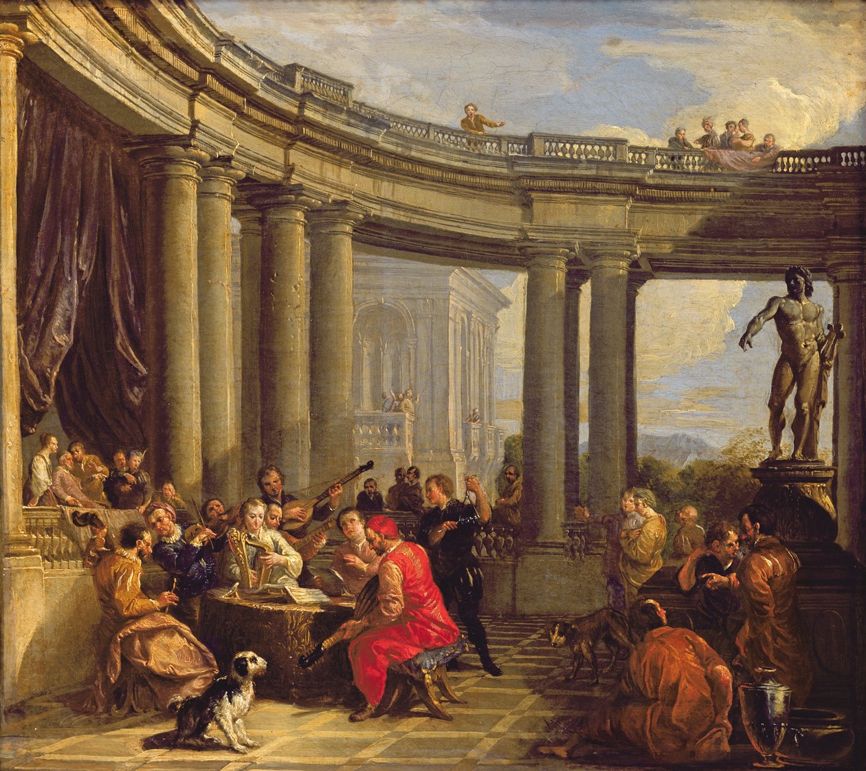 Koncert egy körképtárban, 1718-1919 körül alkotó: Giovanni Paolo Pannini