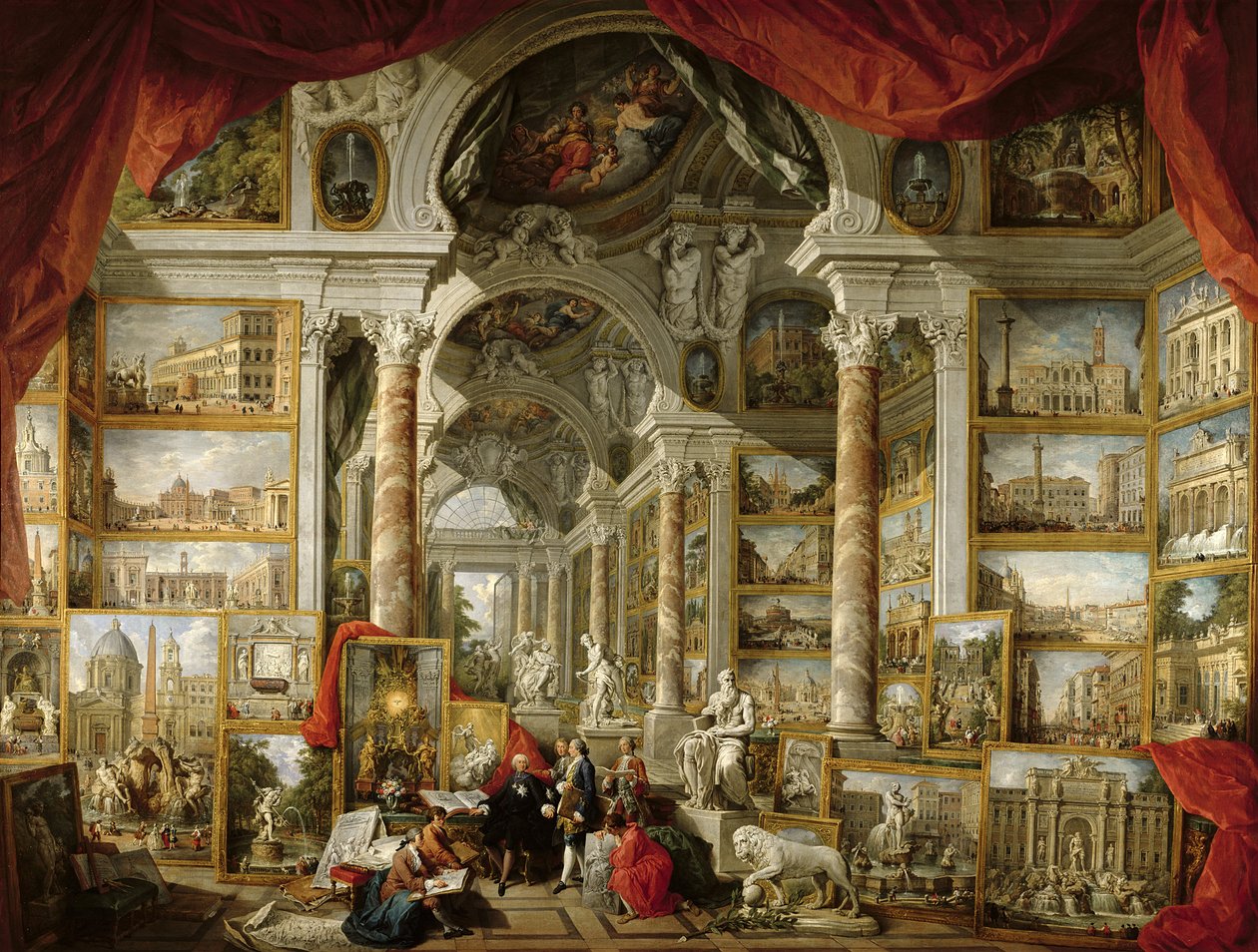 Galéria kilátással a modern Rómára, 1759 alkotó: Giovanni Paolo Pannini