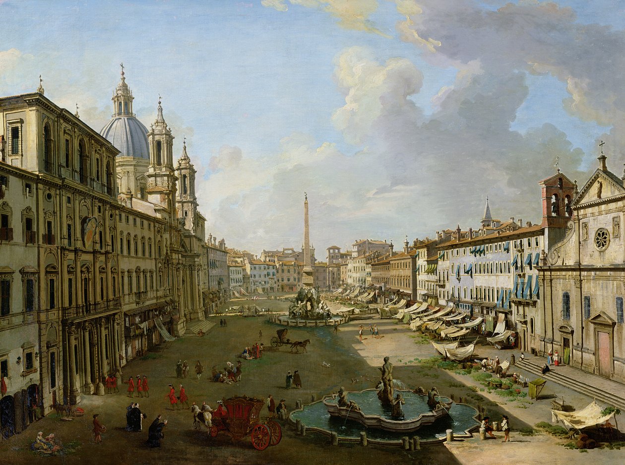 A Piazza Navona Rómában alkotó: Giovanni Paolo Pannini