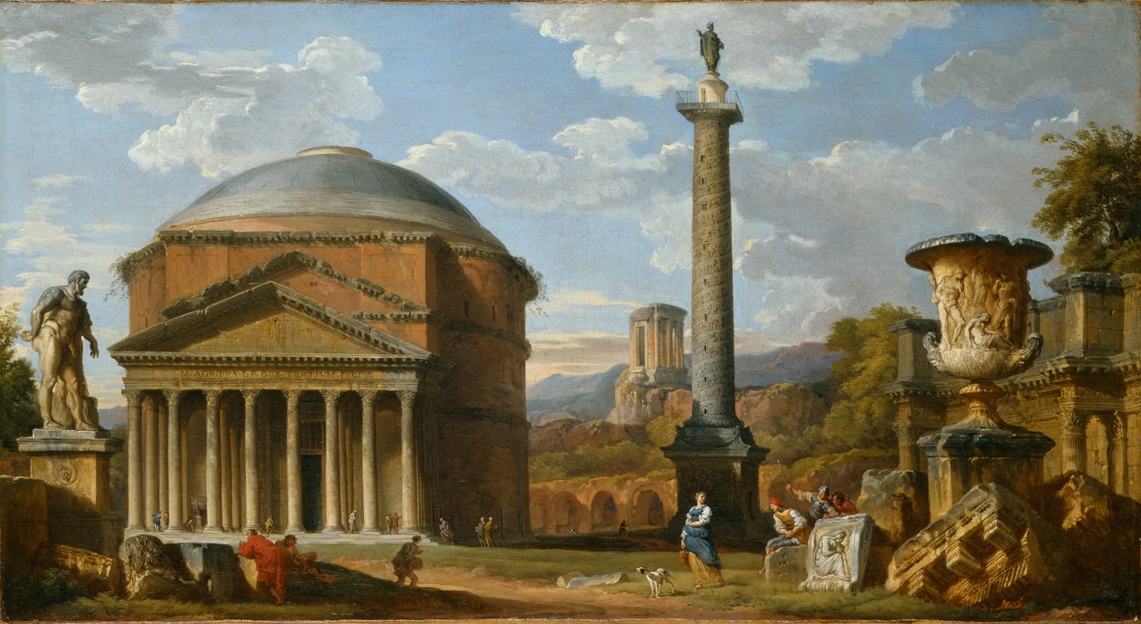 A római romok capriccioja a Pantheonnal, 1737 alkotó: Giovanni Paolo Pannini