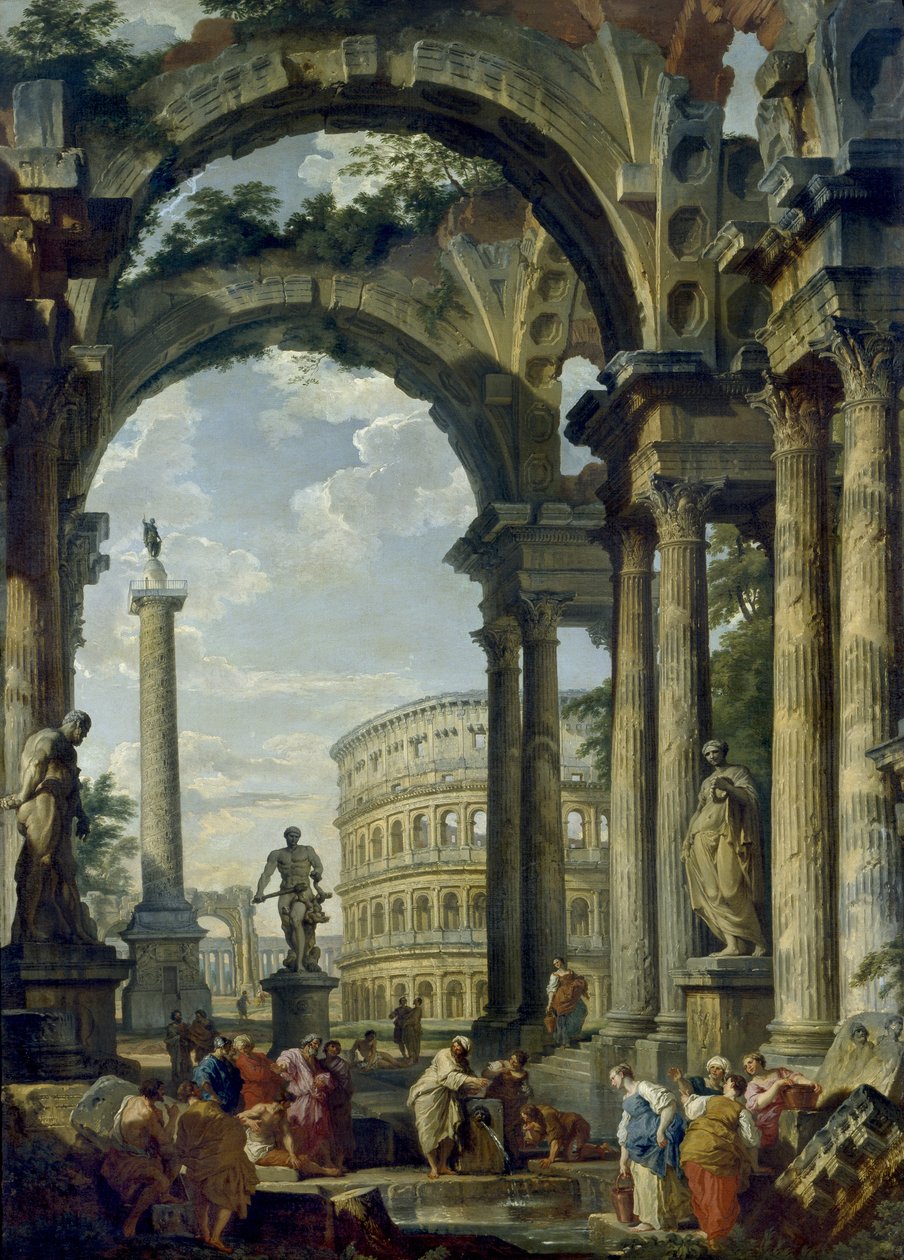 Római capriccio, 18. század alkotó: Giovanni Paolo Pannini