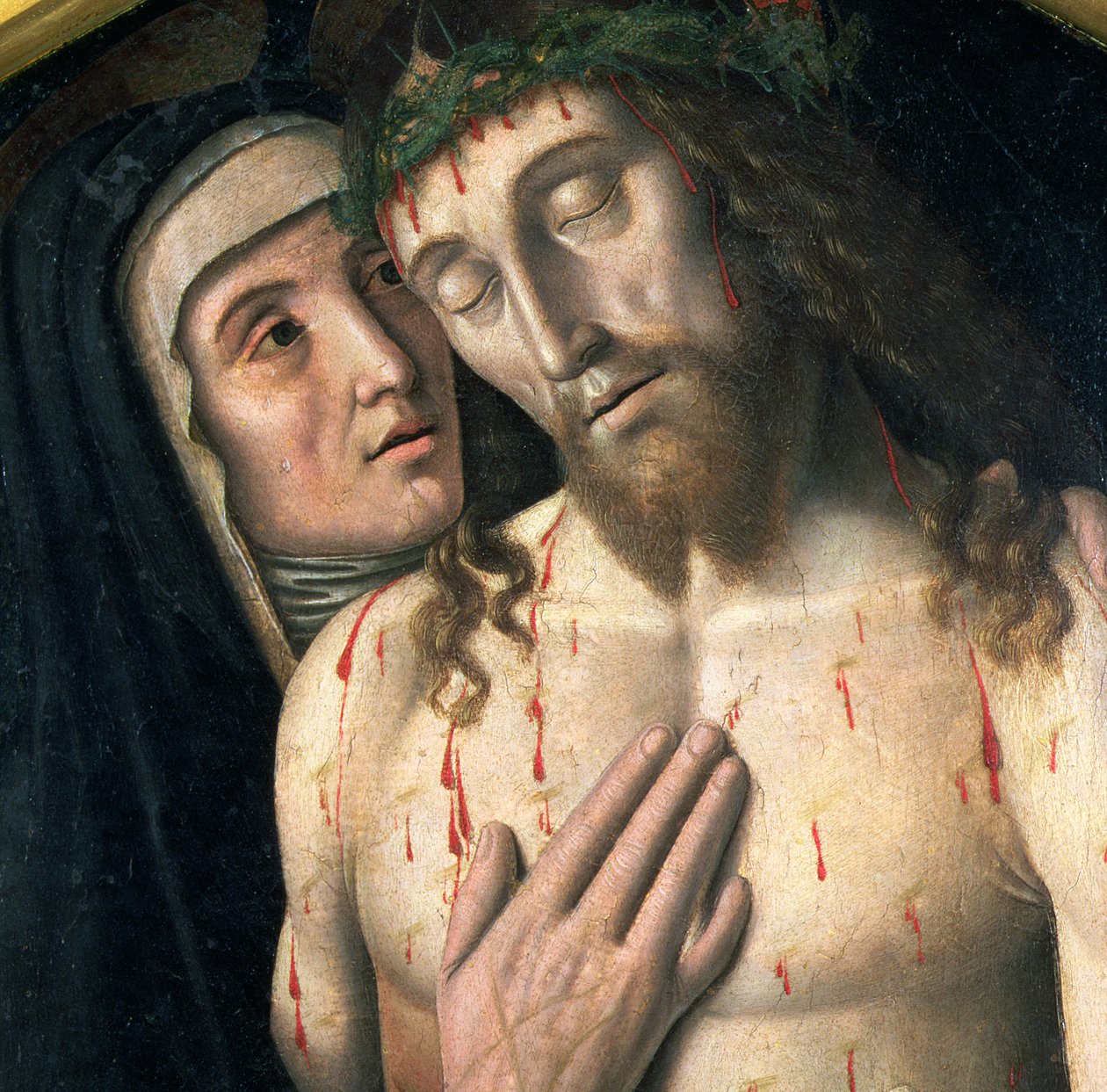 A halott Krisztus siratása olaj, vászon részlet 80450 alkotó: Giovanni Santi or Sanzio