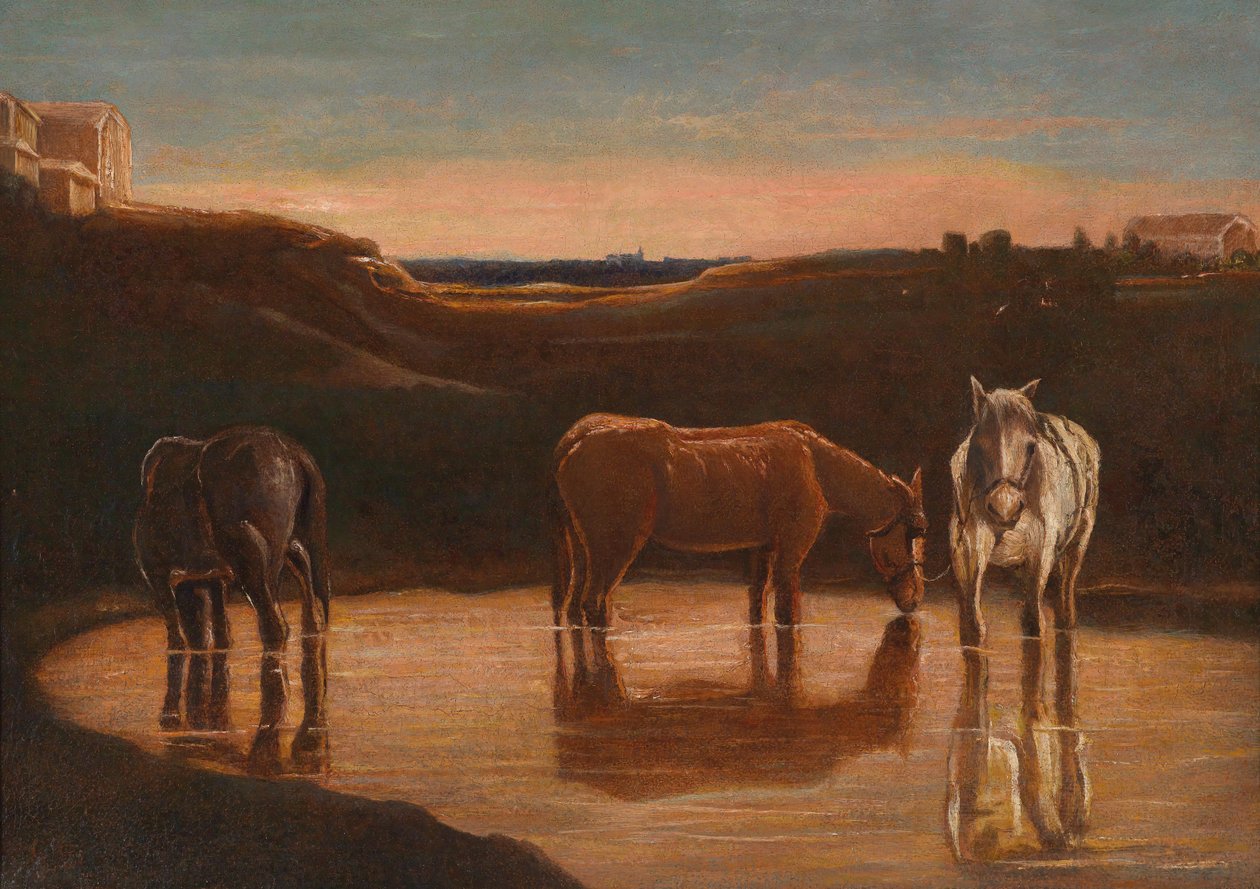 Lovak a gázlónál alkotó: Giovanni Segantini