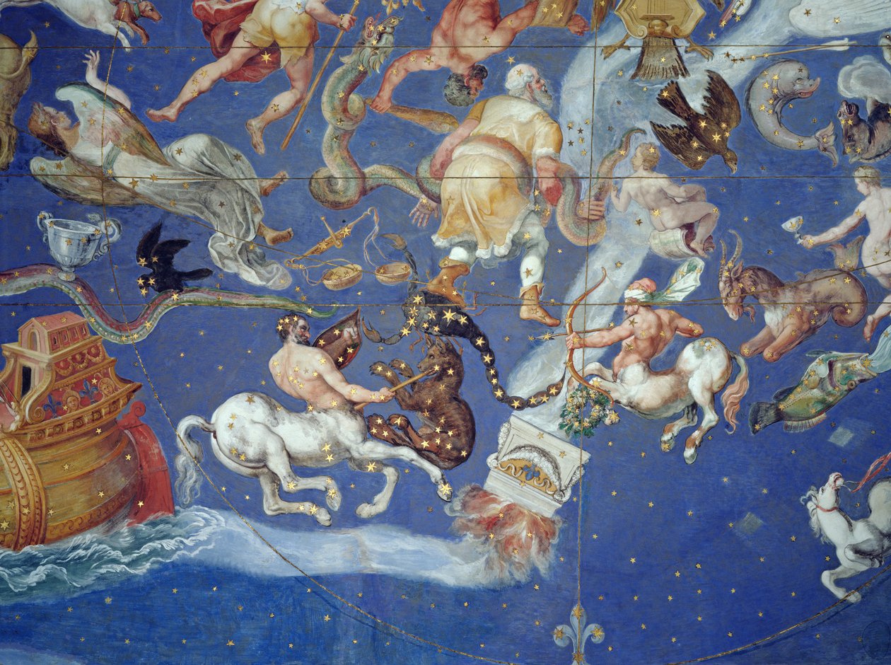 Asztrológiai mennyezet, a Sala del Mappamondoban alkotó: Giovanni de Vecchi