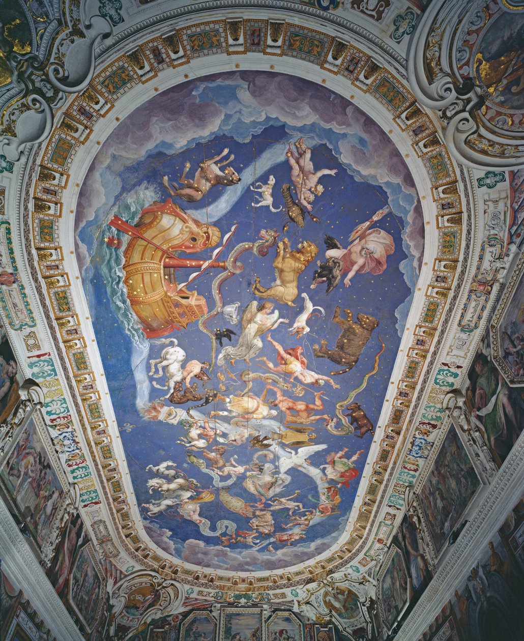 Asztrológiai mennyezet, a Sala del Mappamondoban alkotó: Giovanni de Vecchi
