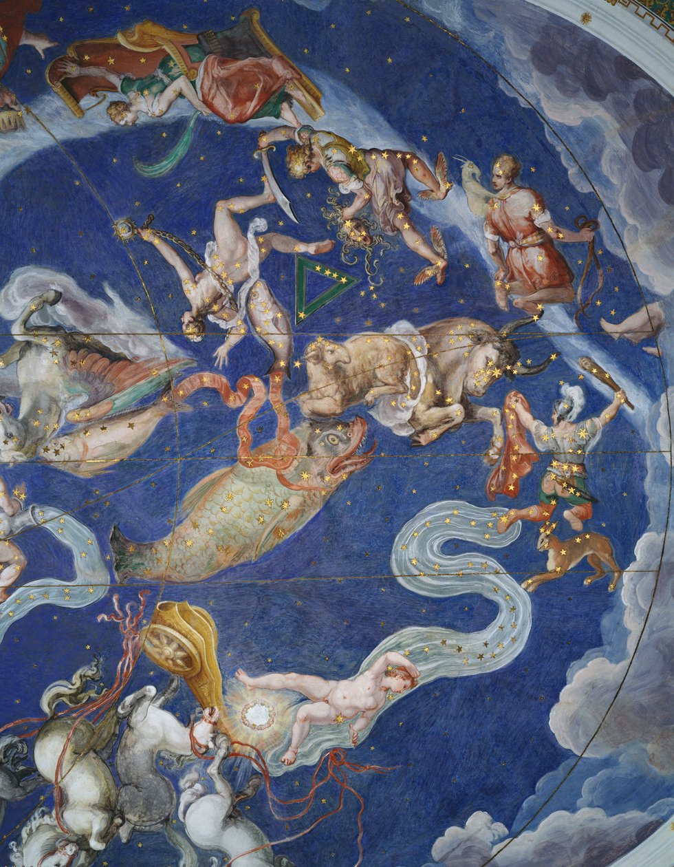 Asztrológiai mennyezet, a Sala del Mappamondoban alkotó: Giovanni de Vecchi