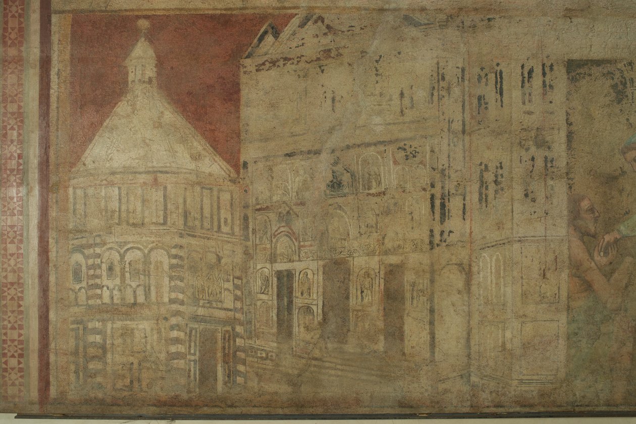 Részlet a szürke testvérek érkezése Firenzébe freskójáról alkotó: Giovanni di Niccolo del Biondo