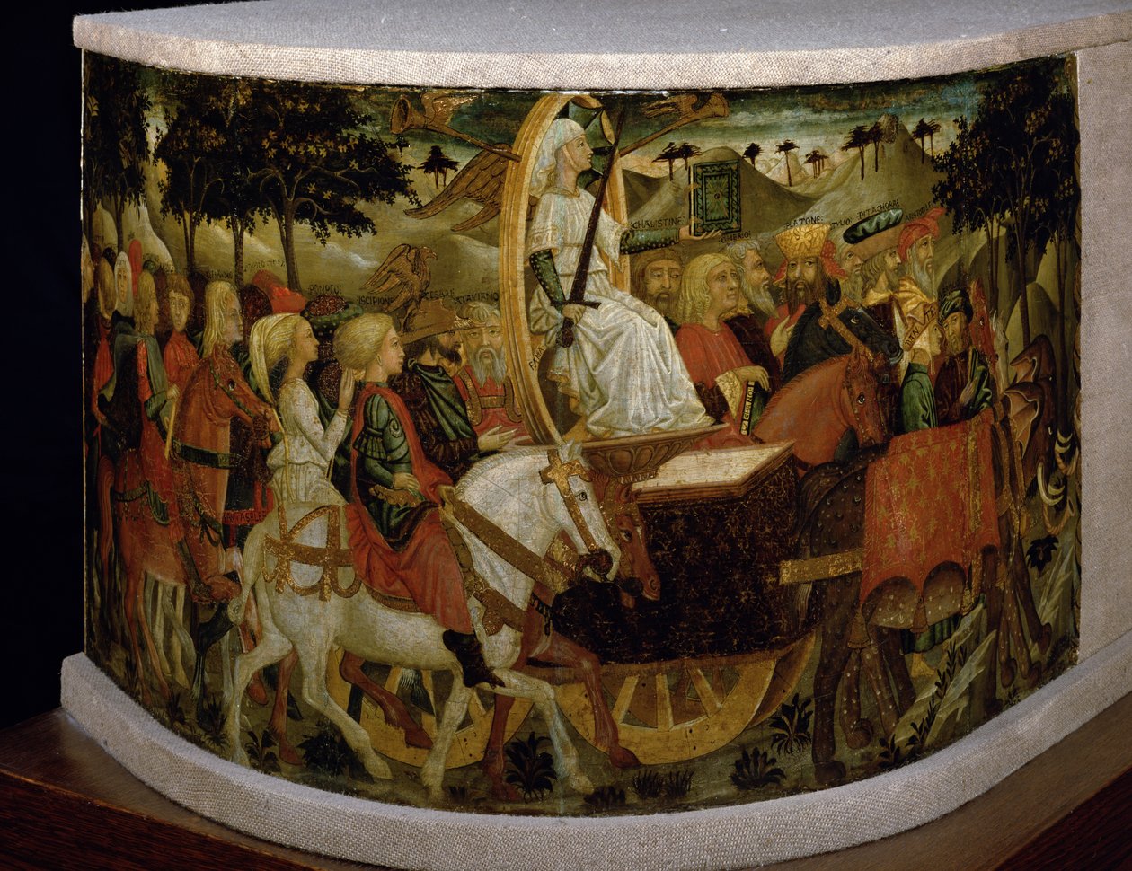 Triumph of Fame, Petrarch (1304-74) „Triumphs” című filmje ihlette alkotó: Giovanni di Ser Giovanni