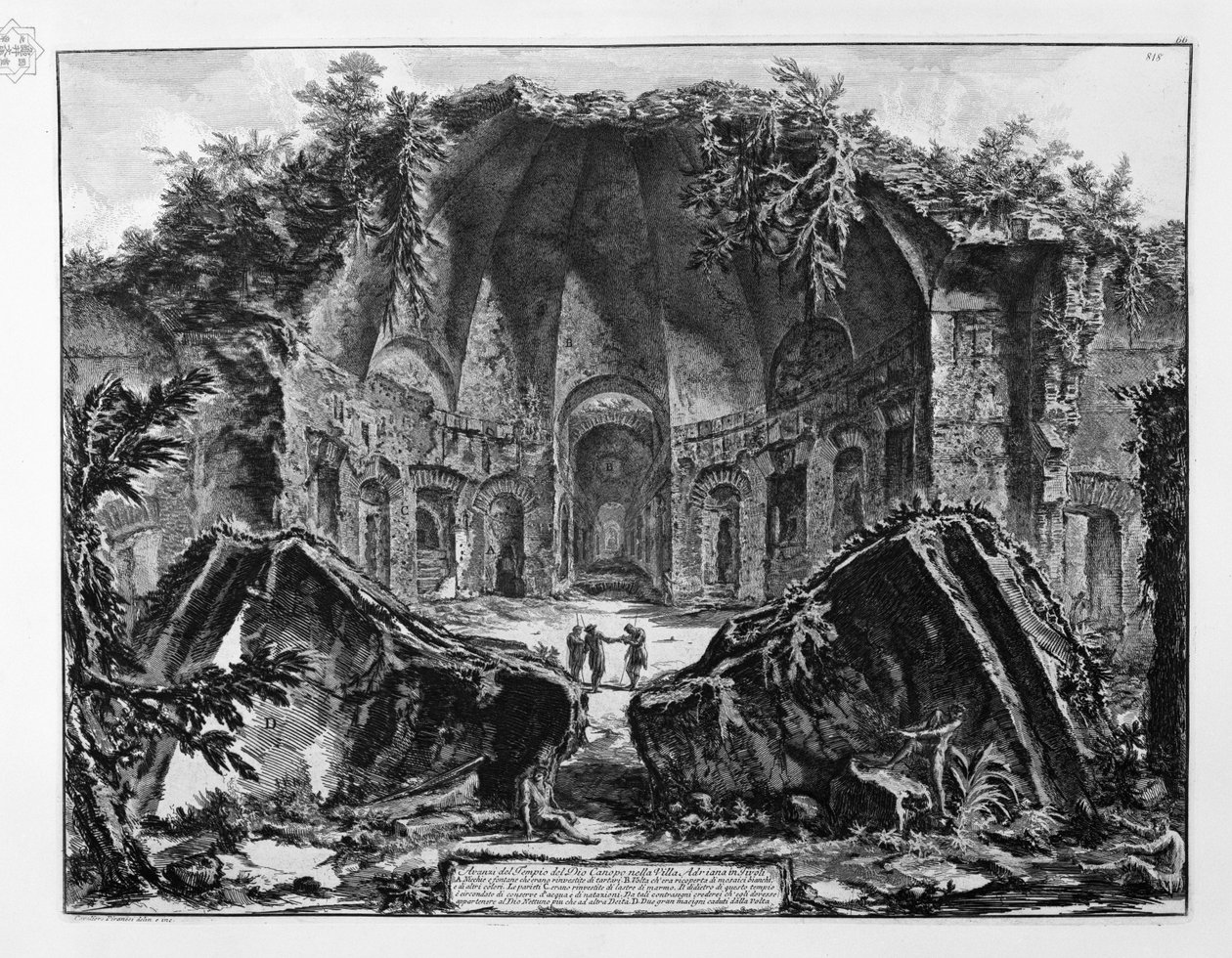 Canopus Isten templomának maradványai a Villa Adriana -ban Tivoliban alkotó: Giovanni Battista Piranesi