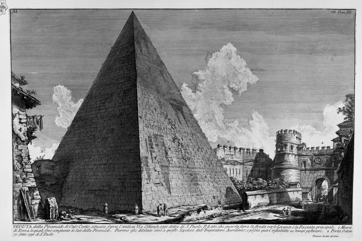 Caius Cestius piramisa alkotó: Giovanni Battista Piranesi