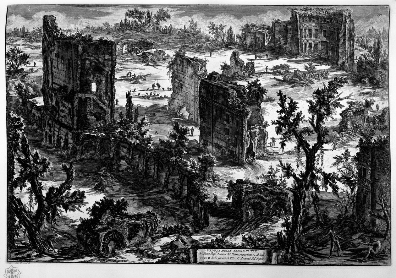 A TITO FÜRDŐK LÁTÁSA alkotó: Giovanni Battista Piranesi