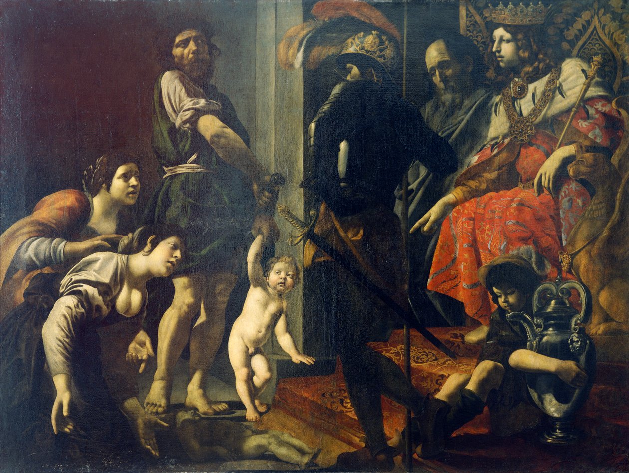 Salamon ítélete, Giovanni Battista Caracciolo (1578-1635), olaj, vászon alkotó: Giovanni Battista Caracciolo