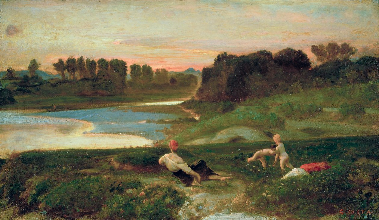 Délután a Cascine-nál, 1859-69 körül (olaj, tábla) alkotó: Giovanni (1826 1903) Costa