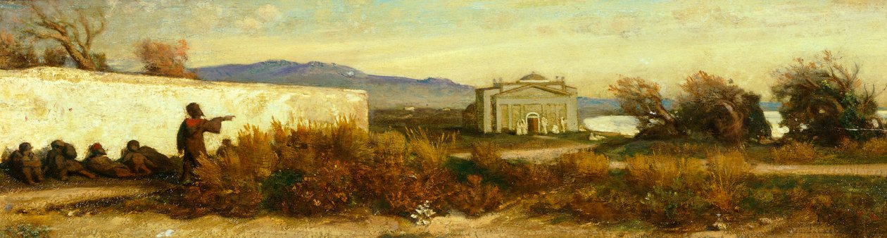 Törökök egy templom közelében, Giovanni, Nino Costa (1826-1903) néven ismert. alkotó: Giovanni Costa