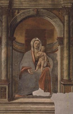 Madonna és gyermeke (freskó) alkotó: Giovanni Buonconsiglio