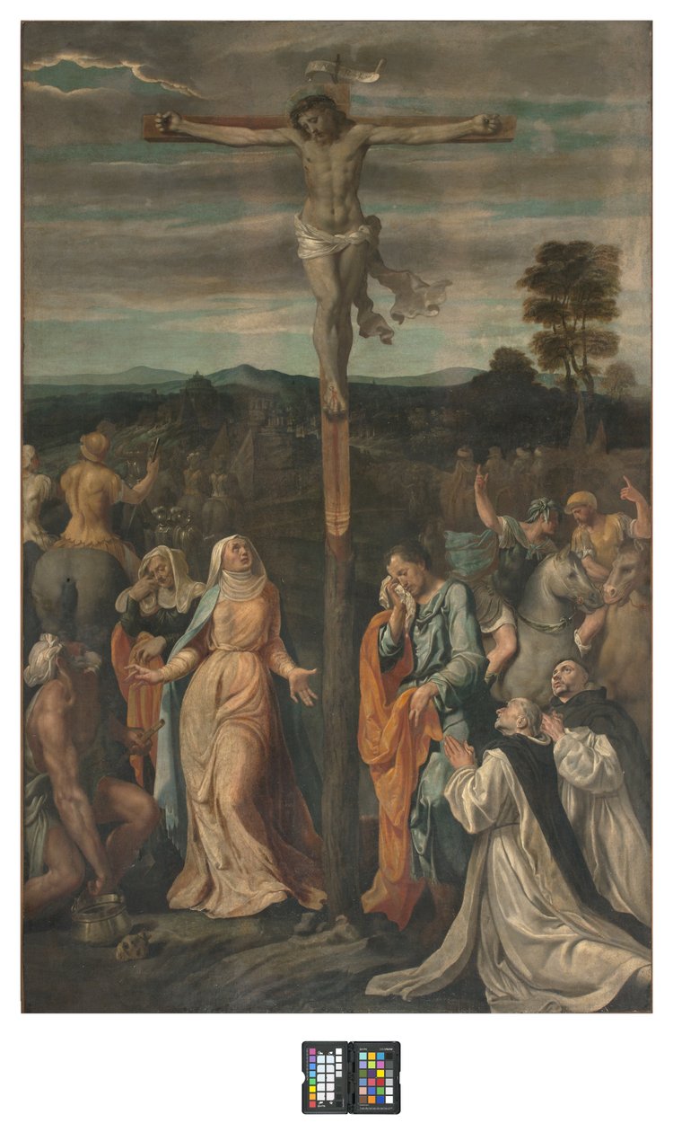 Keresztre feszítés (a freskó a fedélzetre került) alkotó: Giovanni (fl.1537 d.c.1570) Fratino