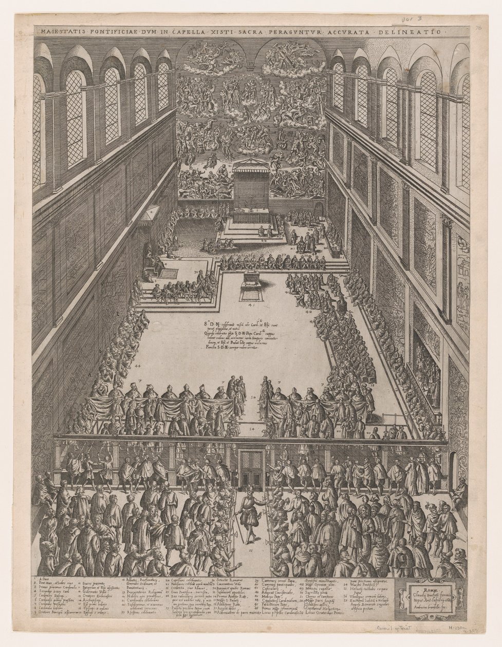A római nagyszerűség tükre: Pápai összejövetel a Sixtus-kápolnában, Michelangelo L..., 1582. alkotó: Giovanni Ambrogio Brambilla