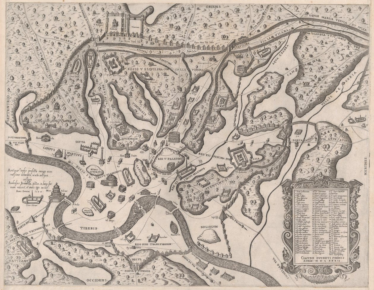 A római nagyszerűség tükre: Az ókori Róma és dombjai nyugatról, 1582., 1582. alkotó: Giovanni Ambrogio Brambilla