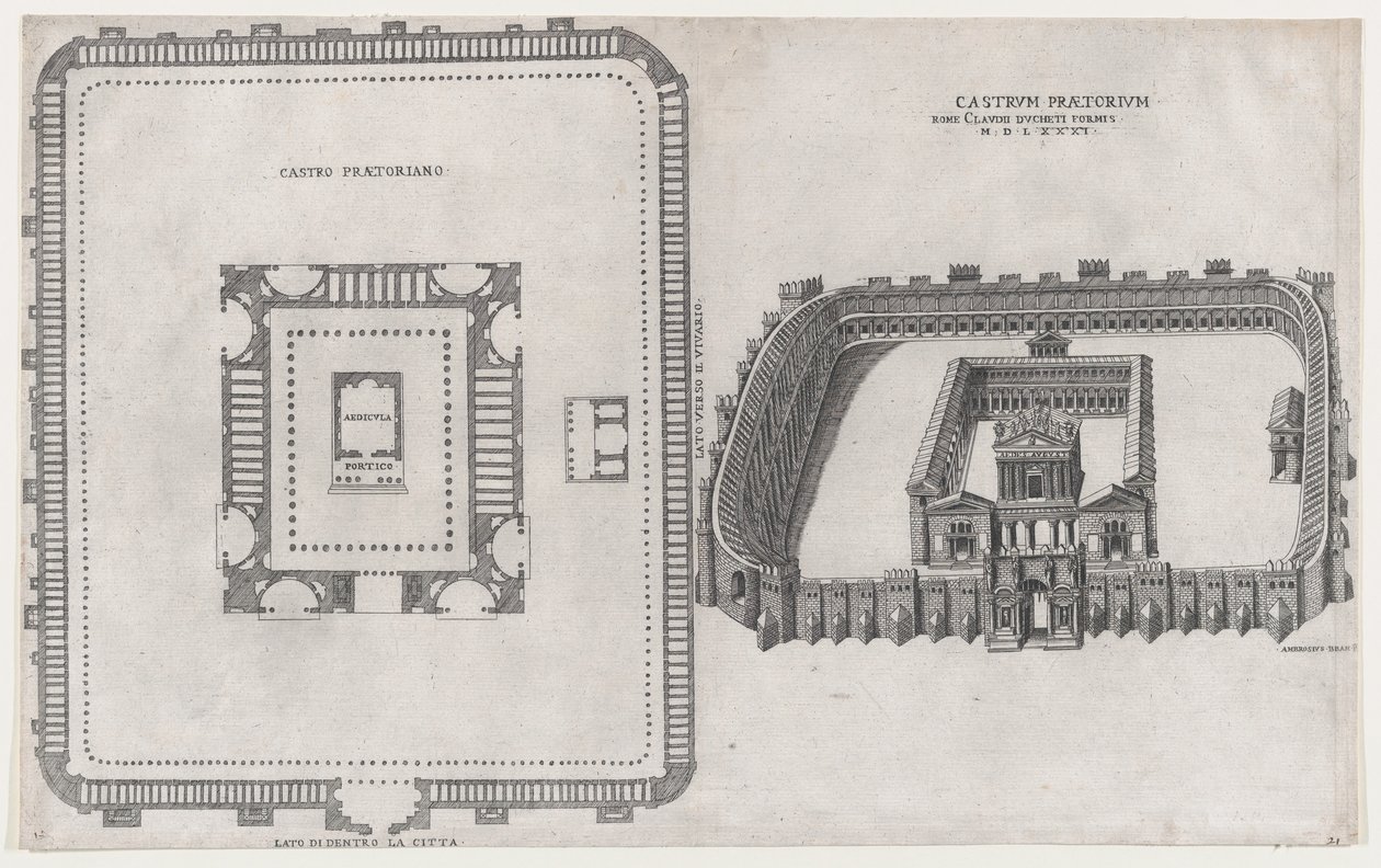 A római nagyszerűség tükre: Vár Praetorium, 1581. alkotó: Giovanni Ambrogio Brambilla