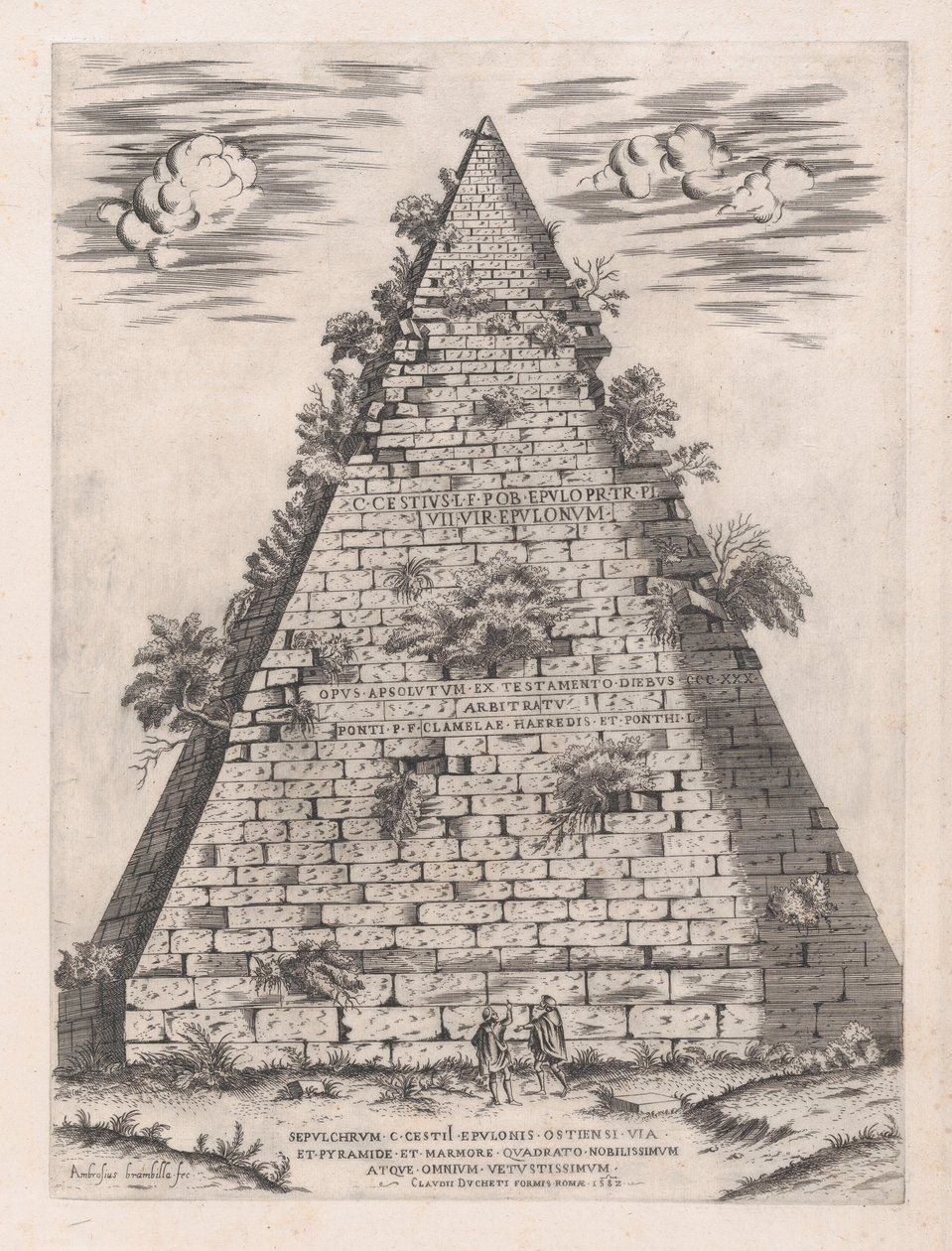 A római pompás tükre: Caius Cestius piramisa, 1582., 1582 alkotó: Giovanni Ambrogio Brambilla