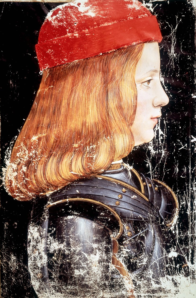 Maximilian Sforza (1490 - 1530) portréja. Giovanni Ambrogio De Predis miniatúrája (1455 - 1508). alkotó: Giovanni Ambrogio de Predis