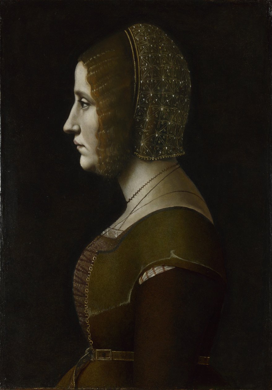 Női portré profilban, c. 1495 alkotó: Giovanni Ambrogio de Predis