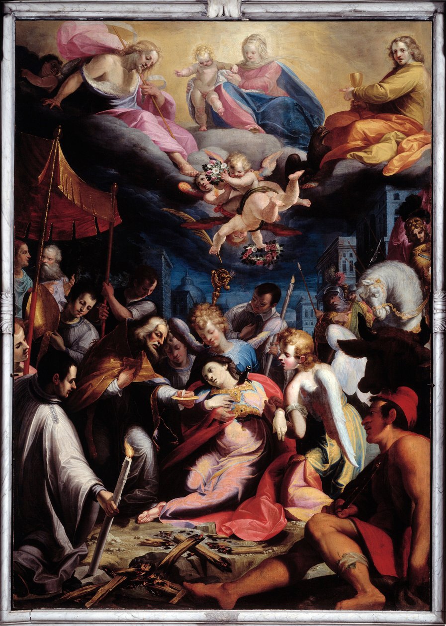 Az Eucharisztia kiszolgáltatása Szent Luciának (festmény alkotó: Giovanni Andrea Ansaldo
