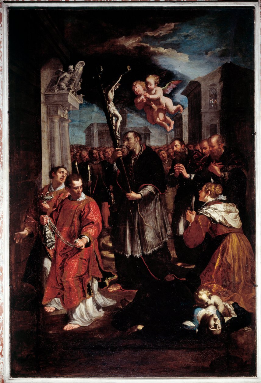 Borromeo Szent Károly körmenete (Festmény alkotó: Giovanni Andrea Ansaldo