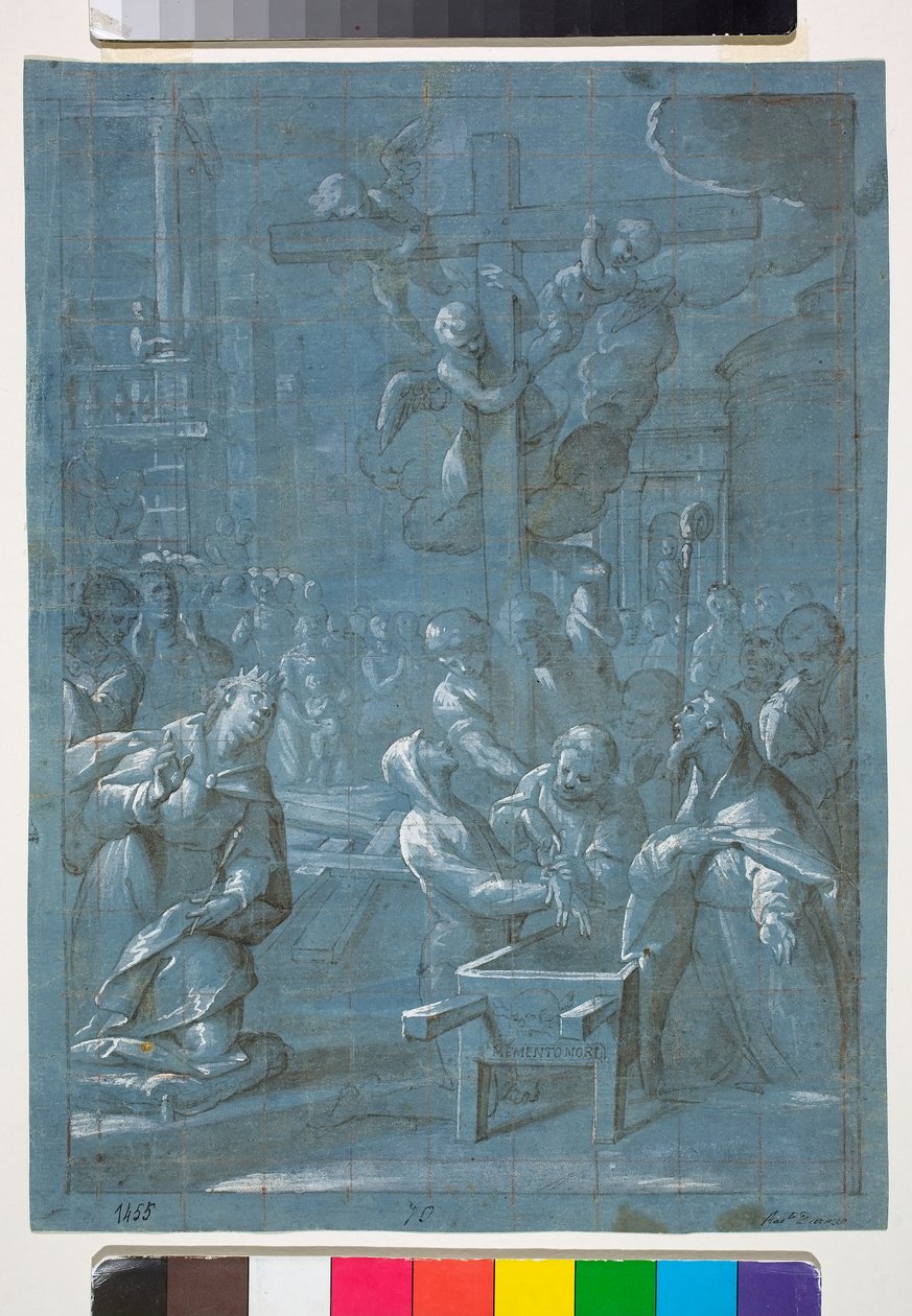 A Szent Kereszt feltalálása, rajz alkotó: Giovanni Andrea Ansaldo