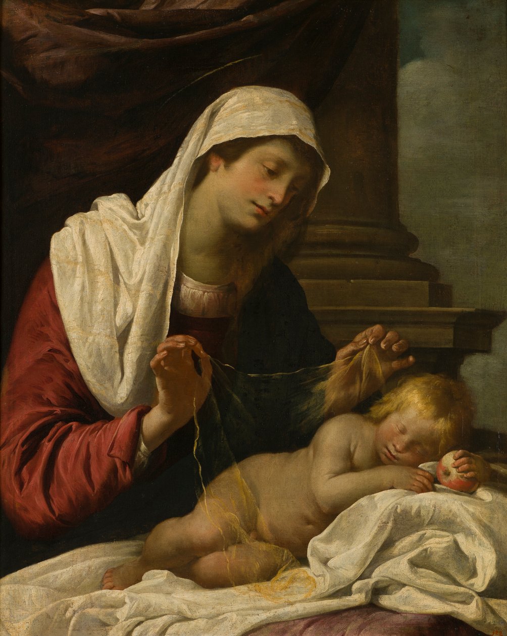 Madonna alvó gyermekkel, 1618-69 körül (olaj, vászon) alkotó: Giovanni Andrea di (attr. to) Ferrari