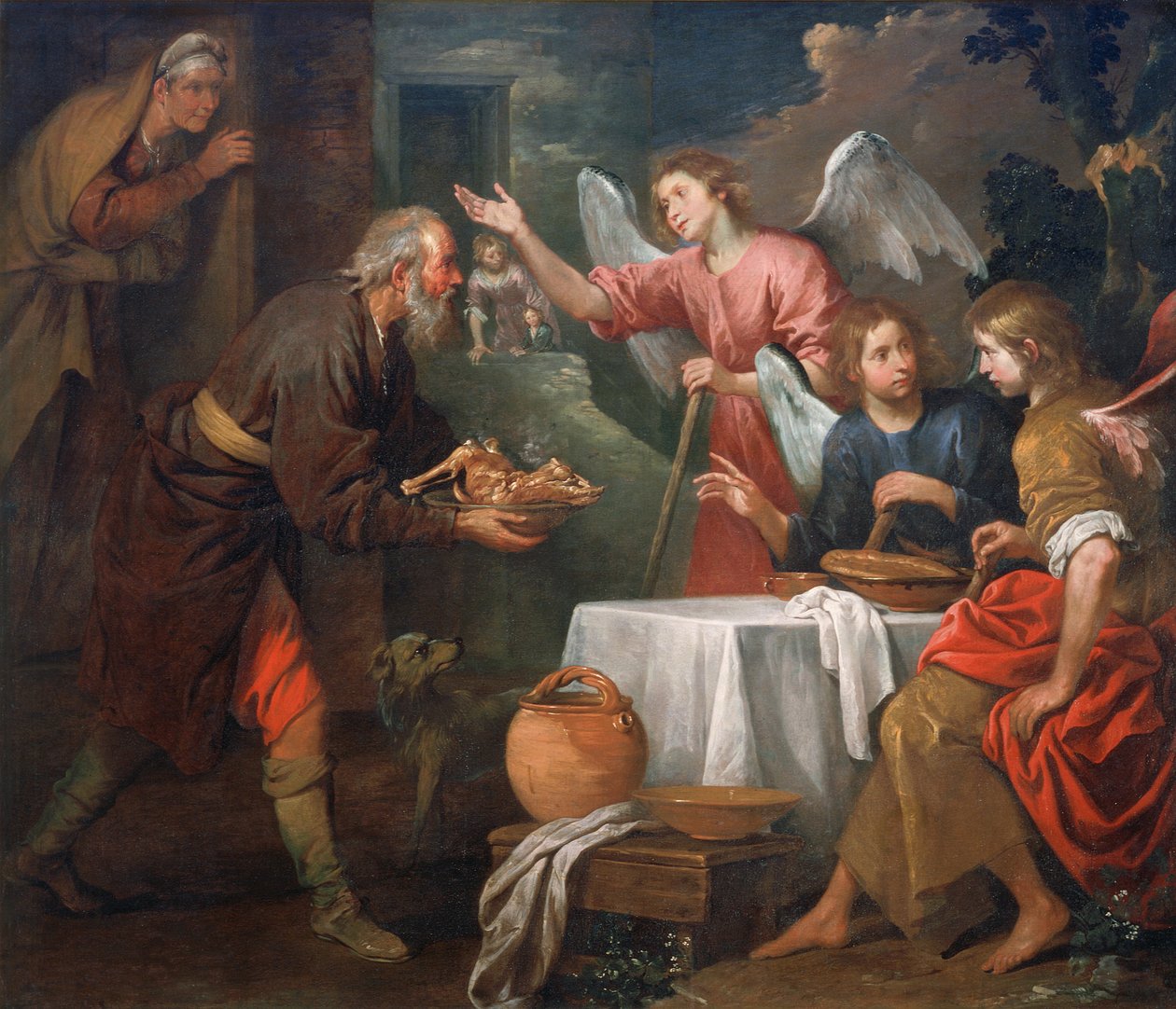 Ábrahám és a három angyal alkotó: Giovanni Andrea di Ferrari