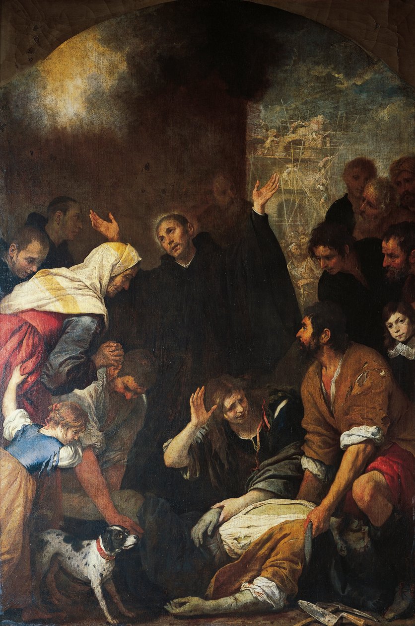 St Ignatius resurrecting mason, by Giovanni Andrea de Ferrari (1598-1669) alkotó: Giovanni Andrea di Ferrari