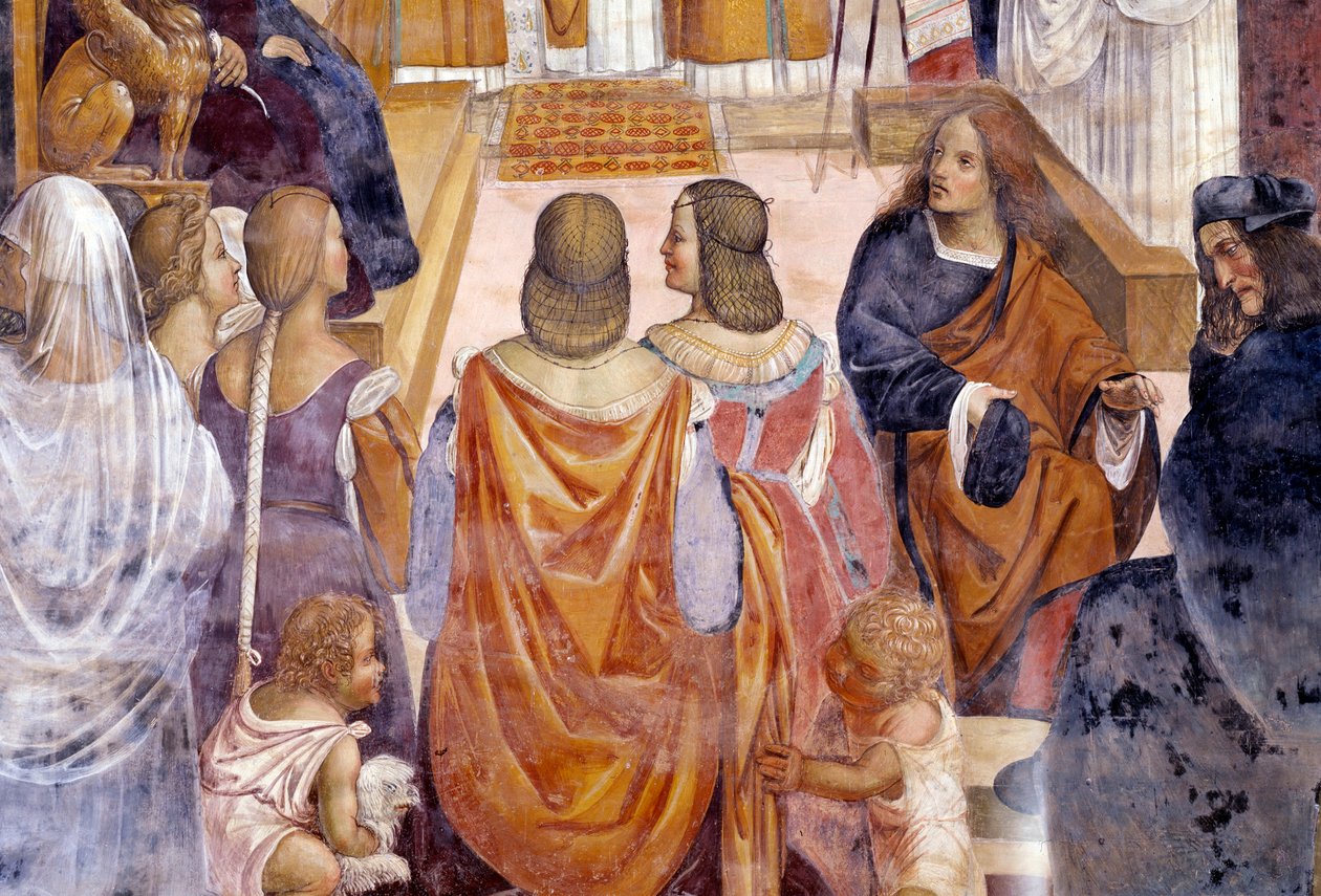 Benedek kiközösített két apácát, és haláluk után felmenti őket Antonio Bazzi dit il Sodoma (1477 - 1549) kolostori freskója Nursie-i Szent Benedek (480 - 567) életét meséli el, a Bencés Rend alapítója 1508 - 1508-1. alkotó: Giovanni Antonio Bazzi Sodoma