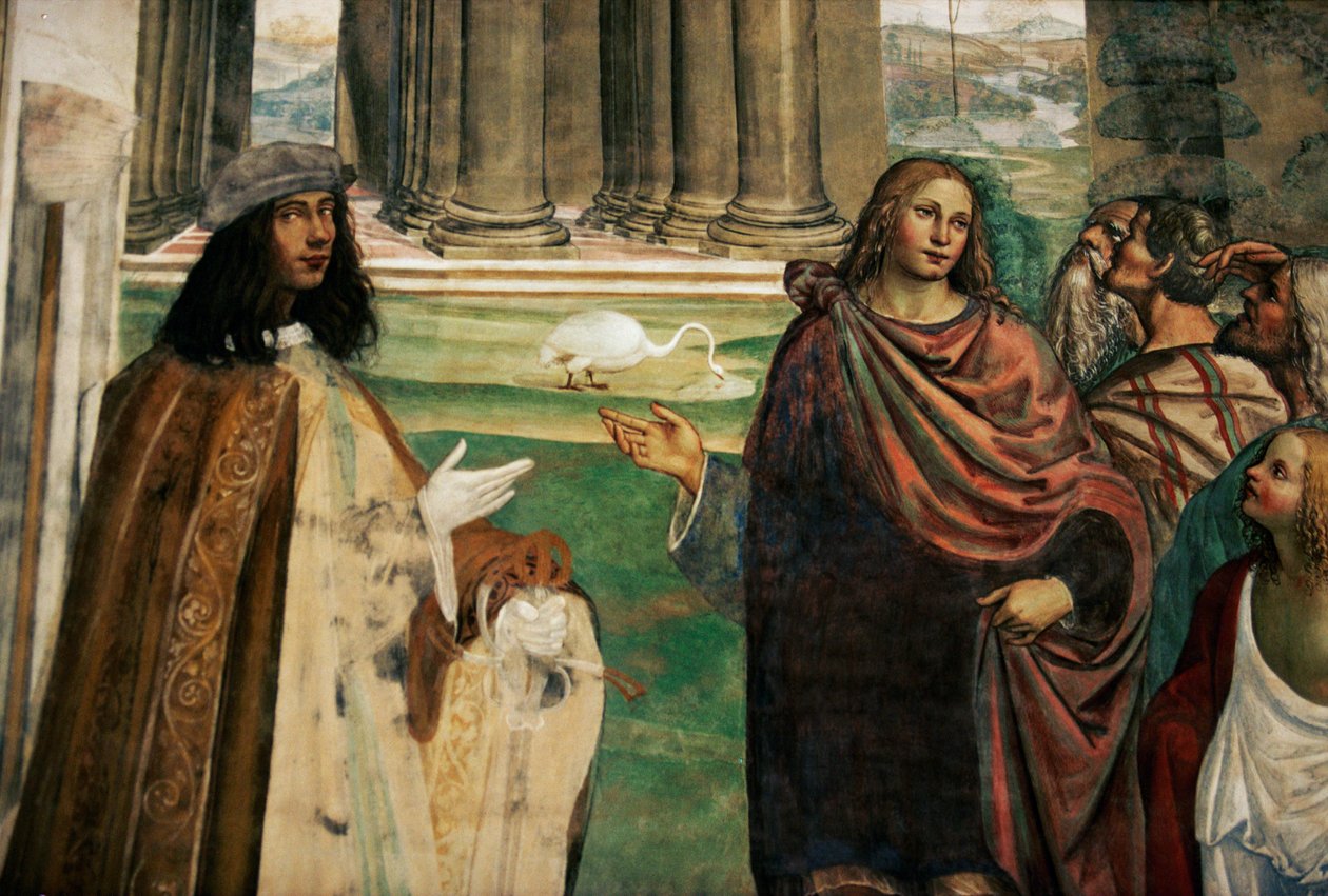 Benedek megjavítja a fából készült vályút, Vita of Saint Benedict da Nurcia alkotó: Giovanni Antonio Bazzi Sodoma