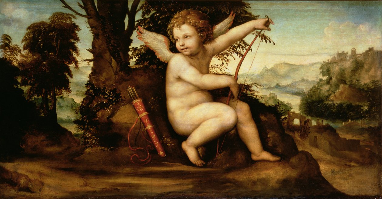 Ámor a tájban, 1510 körül alkotó: Giovanni Antonio Bazzi Sodoma